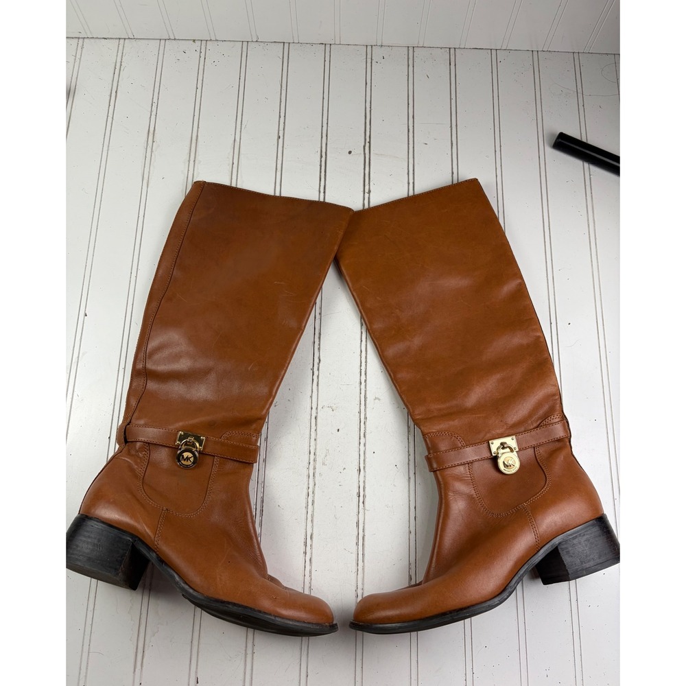 Michael Kors Hamilton Leather Tall Knee High Riding Boots Women's Size 7.5M - Picture 2 of 9
